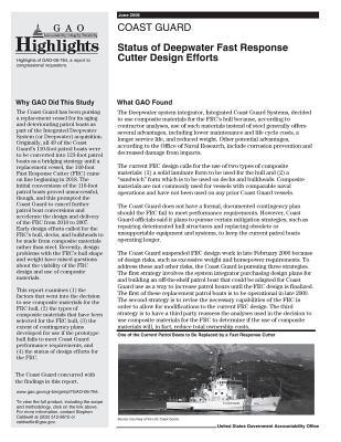 Download Coast Guard: Status of Deepwater Fast Response Cutter Design Efforts - U.S. Government Accountability Office file in ePub