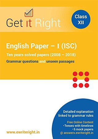 Read Online English Paper - I (ISC) Ten years solved papers (2008 - 2018) - eWriteRight file in ePub