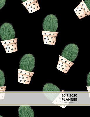 Read Online 2019-2020 Planner Weekly and Monthly 8.5 X 11: Cacti Black Theme Calendar Schedule Organizer and Journal Notebook (January 2019 - December 2020) - Light Feather Journals | ePub