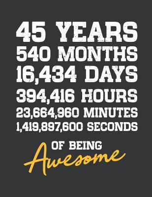 Download Notebook: 45th Birthday 45 Years Old Being Awesome Anniversary Journal & Doodle Diary; 120 Squared Grid Pages for Writing and Drawing - 8.5x11 in. - Birthday Design Publishing Co | ePub
