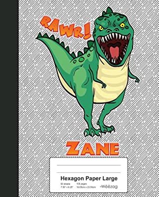 Download Hexagon Paper Large: ZANE Dinosaur Rawr T-Rex Notebook -  file in PDF